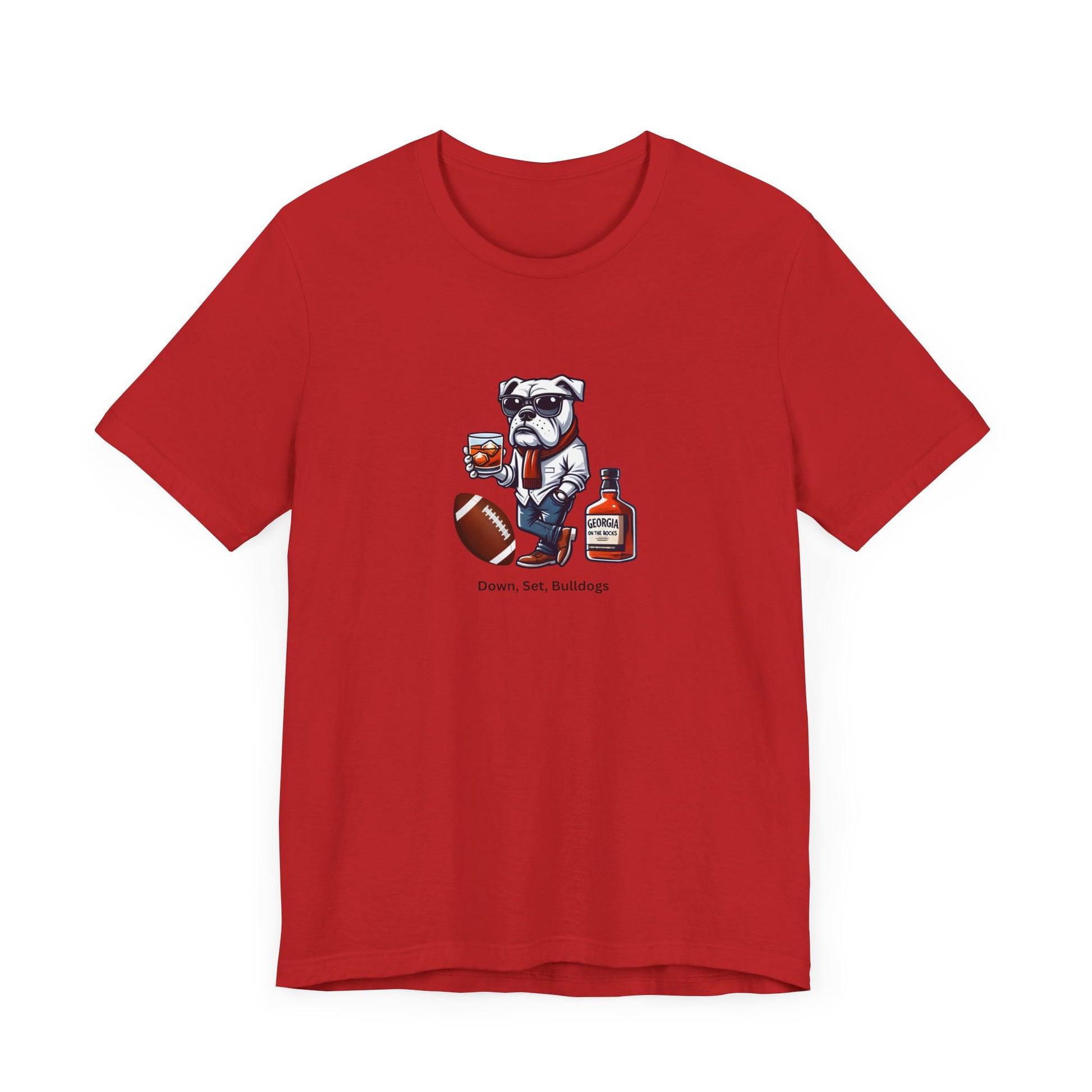 Funny Bulldog Football Tee - "Down, Set, Bulldogs" Unisex Jersey Shirt